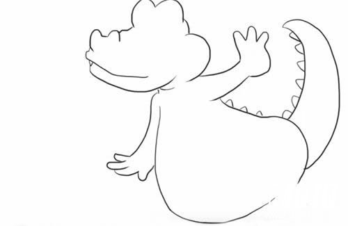 卡通鳄鱼简笔画的画法步骤图解