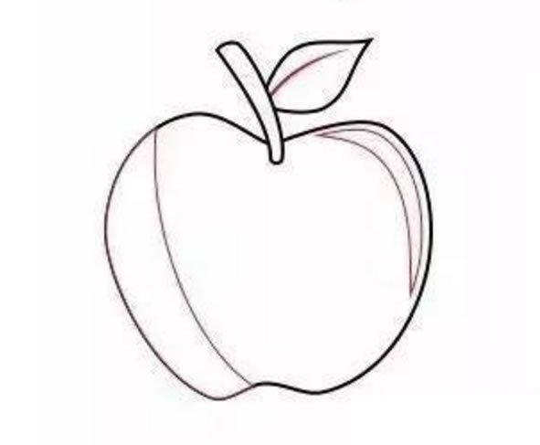 苹果简笔画的画法步骤图解