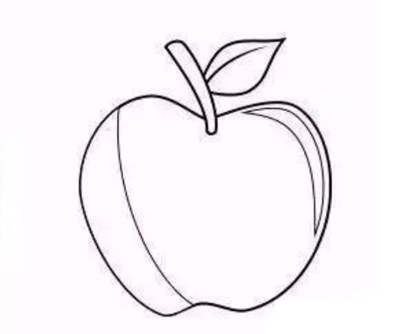 苹果简笔画的画法步骤图解