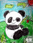 胖乎乎的小熊猫儿童画绘画图片