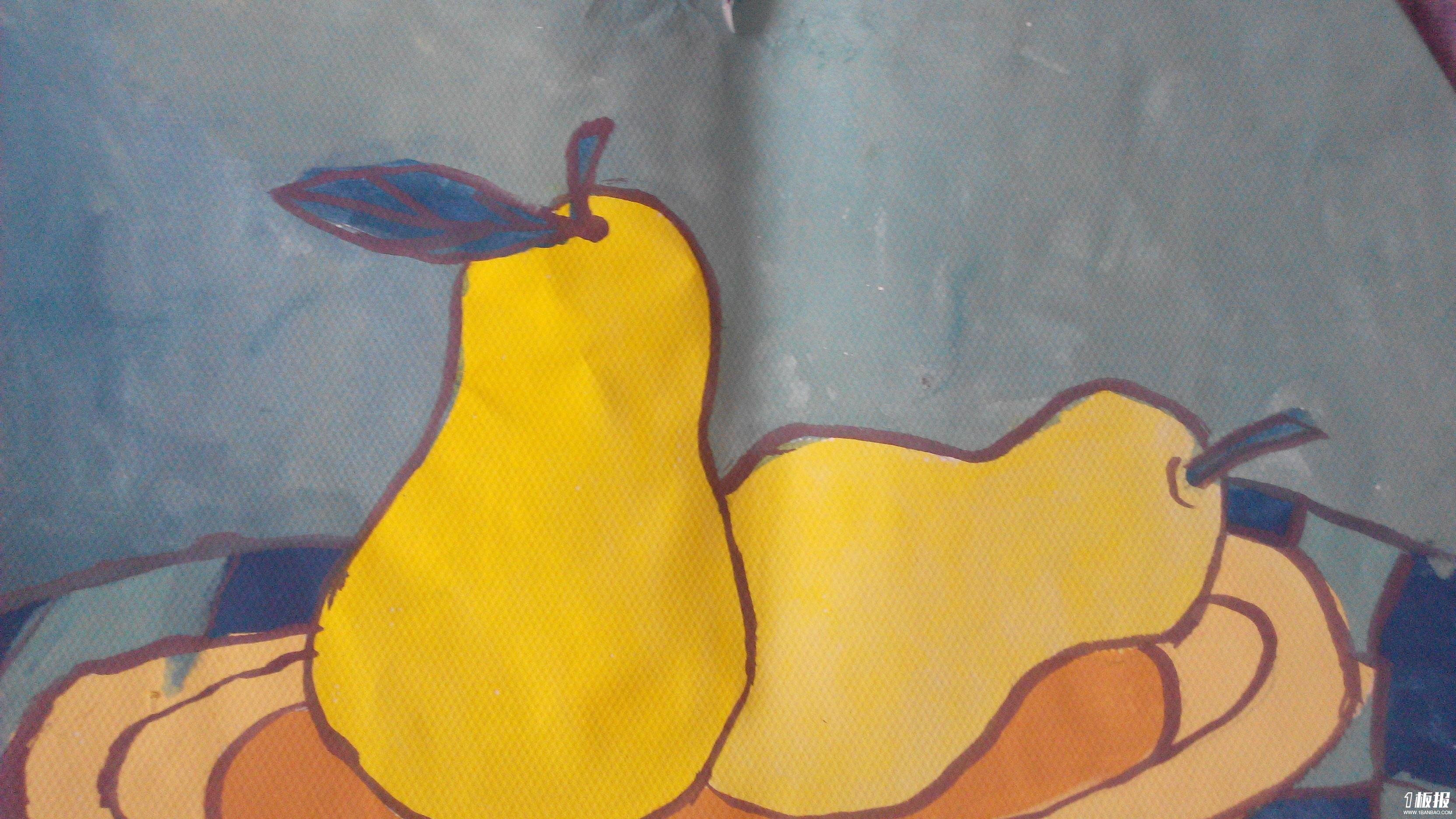 儿童水粉画图片大全-美味的脆梨