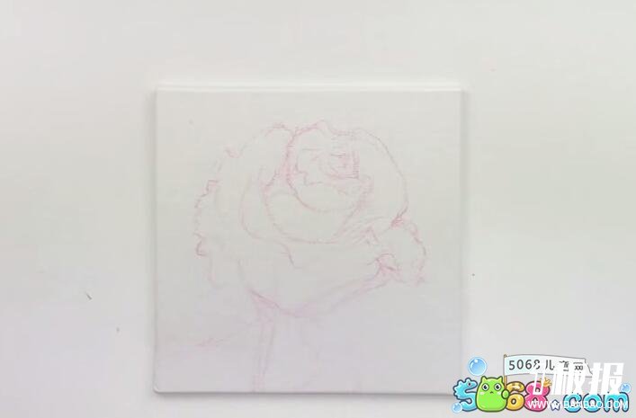 浪漫玫瑰花的画法-水粉画玫瑰花步骤图