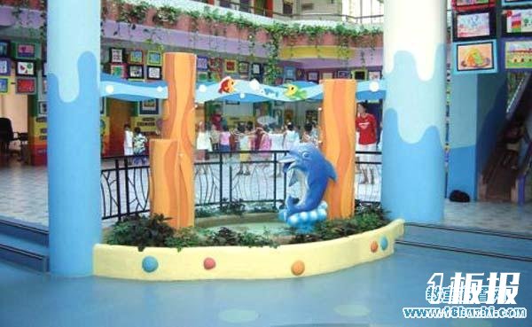 幼儿园大门雕塑景观设计图片：可爱的海豚