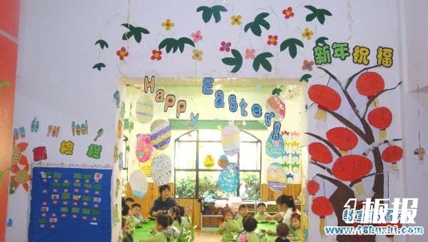 幼儿园中班复活节教室门头挂饰装饰图片