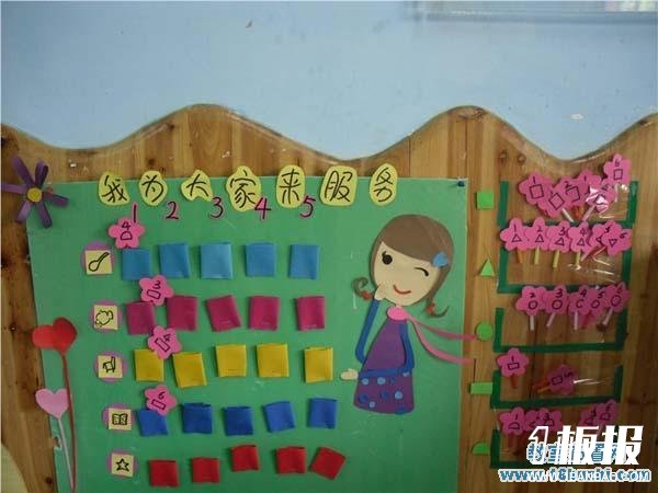 幼儿园班级值日生布置图片：我来为大家服务