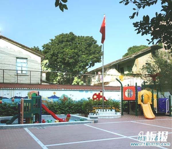 幼儿园围墙边旗台装饰设计图片