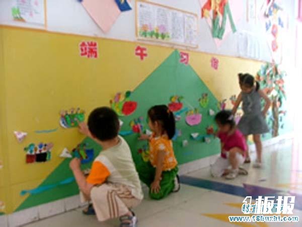 幼儿园端午节楼道墙面装饰图片：端午习俗