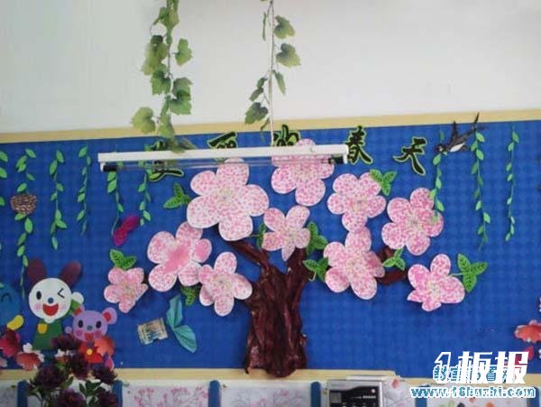 幼儿园大班春天主题墙创设：美丽的春天