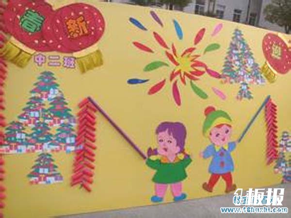 幼儿园中班春节主题墙设计：迎新春