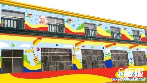 幼儿园外墙窗户彩绘设计