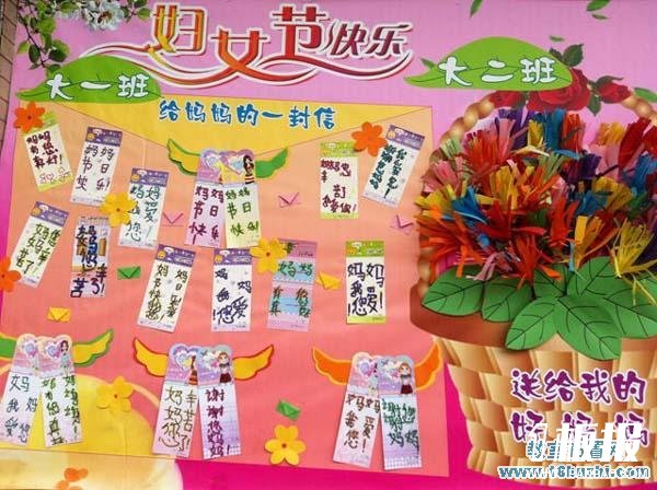 幼儿园大班三八节主题墙设计：给妈妈的一封信