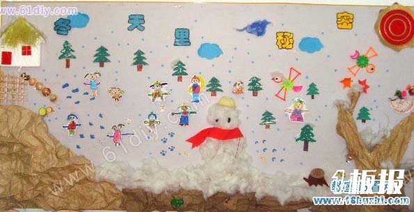 幼儿园冬天主题墙饰布置：冬天里的秘密