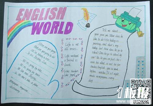 四年级英语手抄报_ENGLISH WORLD