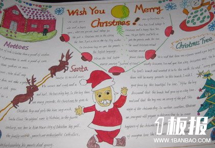 圣诞节英语手抄报资料四年级-Wish You Merry Christmas