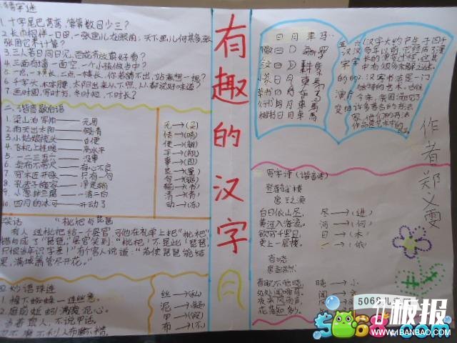 关于有趣的汉字手抄报五年级-汉字的演变