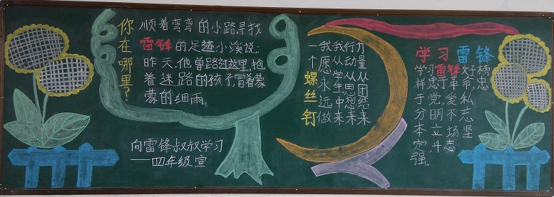 
学雷锋黑板报：为人民服务
