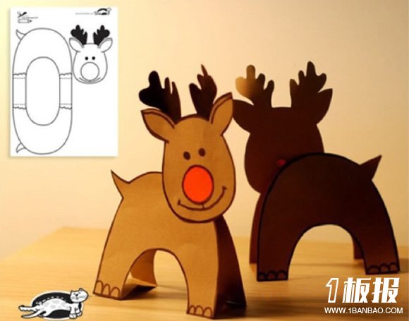 卡纸制作圣诞节麋鹿的方法