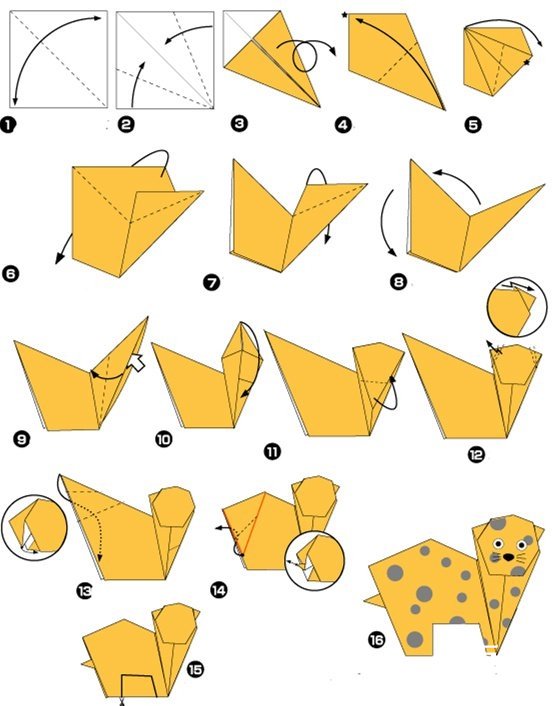 豹子,折纸,动物折纸
