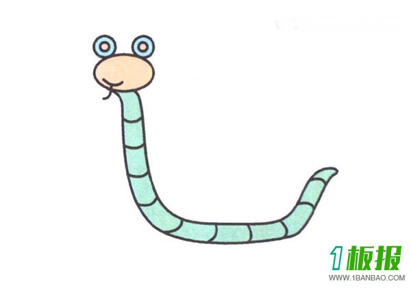 可爱小蛇简笔画的画法图片