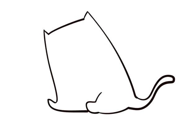 小猫钓鱼卡通简笔画2