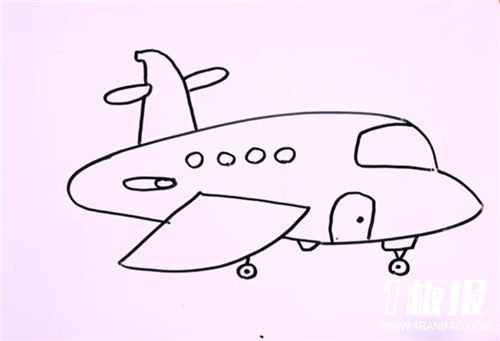 飞机简笔画的画法步骤6