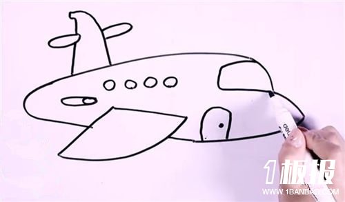 飞机简笔画的画法步骤5