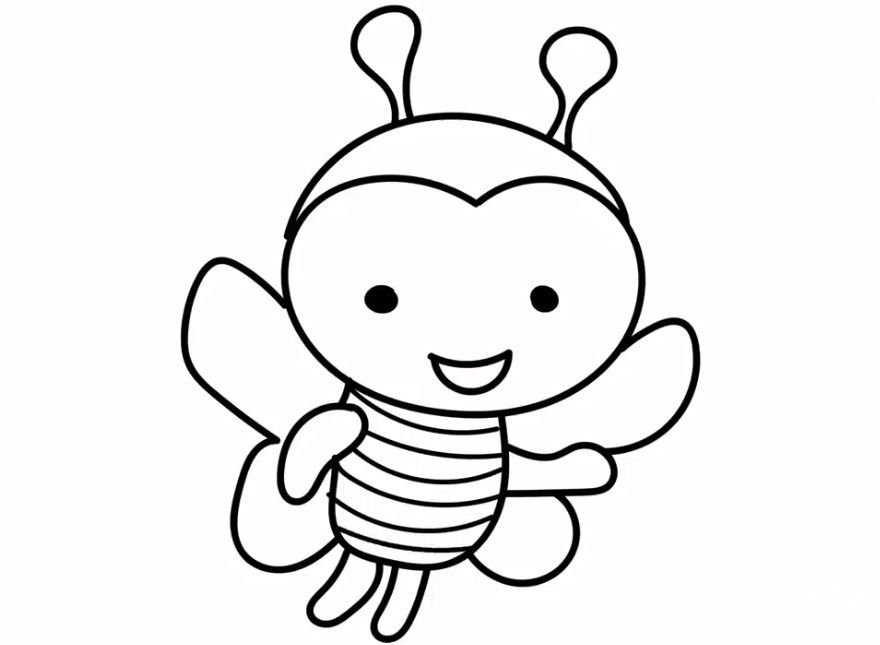 可爱小蜜蜂简笔画的画法6
