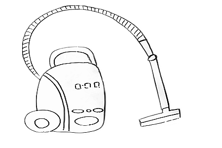 卡通家电吸尘器简笔画6