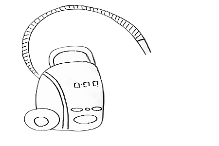 卡通家电吸尘器简笔画5