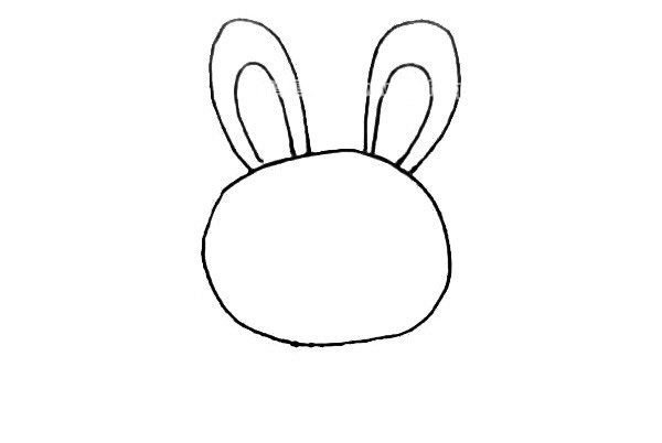 卡通彩色兔子简笔画的画法2