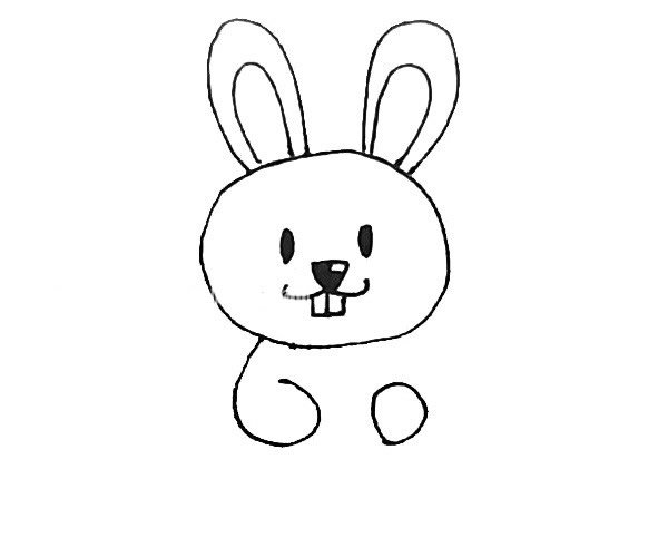 卡通彩色兔子简笔画的画法4
