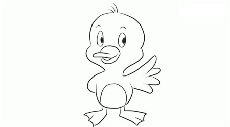幼儿园简单小鸭子简笔画的画法5