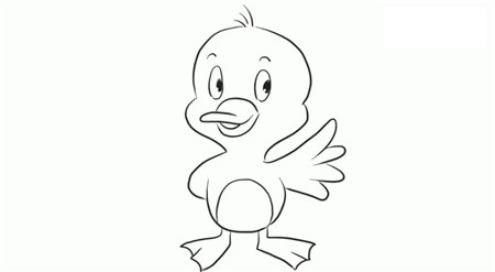 幼儿园简单小鸭子简笔画的画法6