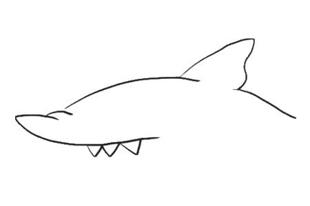 凶狠的鲨鱼简笔画2