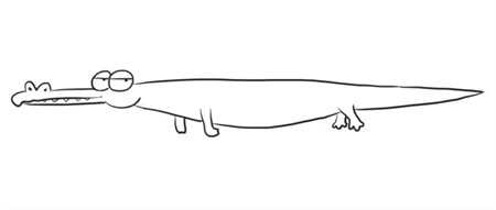 卡通鳄鱼简笔画步骤4