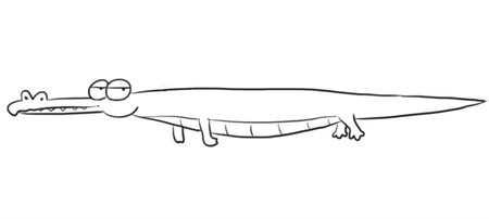 卡通鳄鱼简笔画步骤5