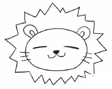 幼儿园狮子的简笔画步骤4