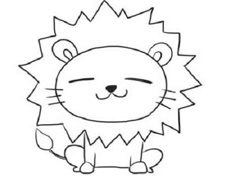 幼儿园狮子的简笔画步骤6