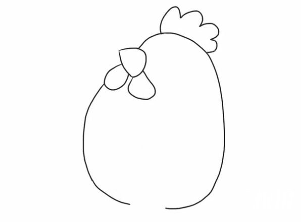 可爱母鸡简笔画的画法3