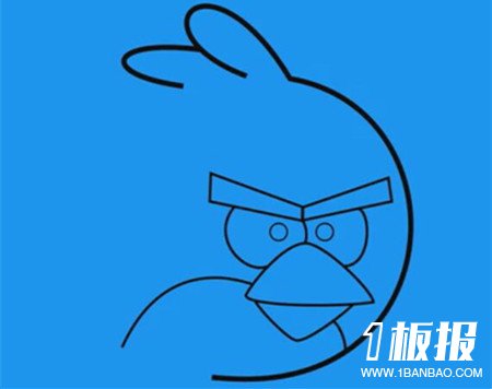 卡通愤怒的小鸟简笔画3