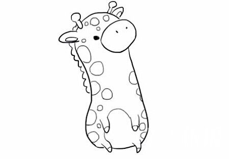 长颈鹿简笔画画法教程3