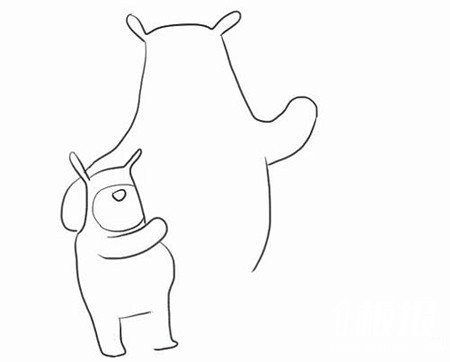 两只熊的卡通简笔画4