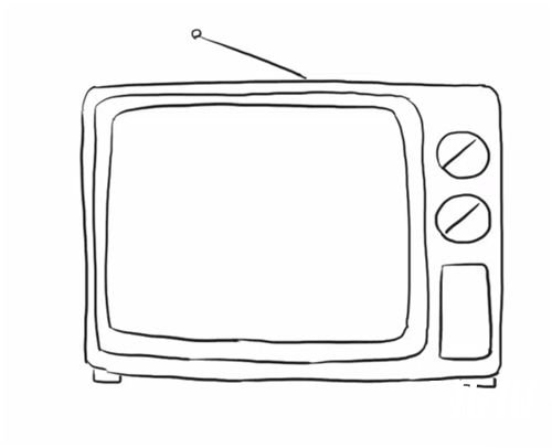 电视机简笔画步骤6
