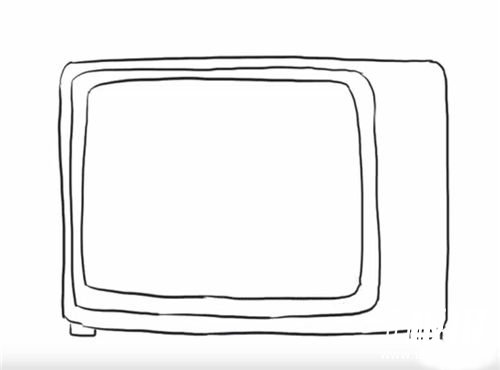 电视机简笔画步骤3