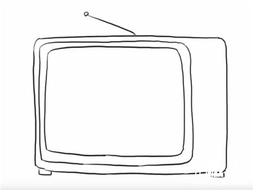 电视机简笔画步骤4