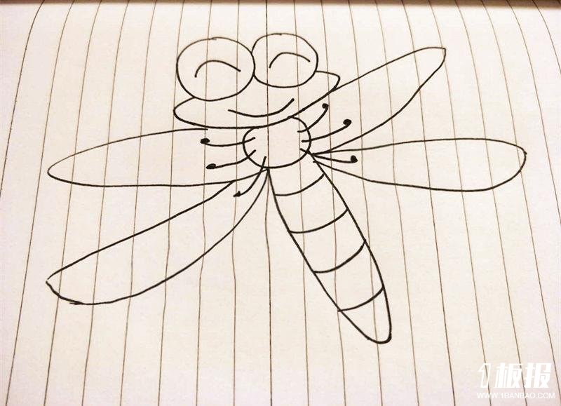 卡通蜻蜓简笔画3