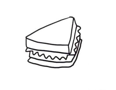 三明治简笔画步骤3