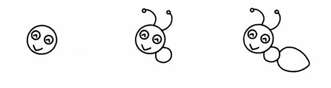 卡通蚂蚁简笔画怎么画1