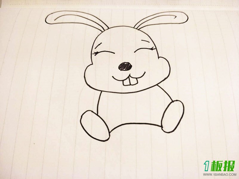 中秋节可爱月球小兔子简笔画怎么画2