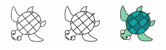 海龟简笔画步骤2